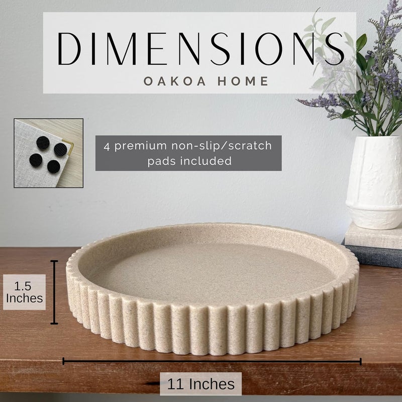 OAOKA Decorative Tray for Decor - Coffee Table Tray for Living Room - Round Tray for Home Decor - Coffee Table Decor Centerpiece - Modern Minimalist Centerpiece - Image 4